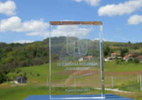 Kristalna plaketa 10. Likovne kolonije Sveti Martin